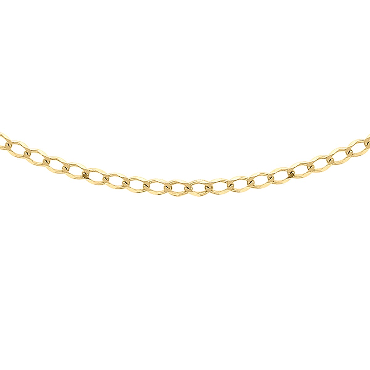 Flat Curb Chain 20 Inch in 9K Yellow Gold 7577741 0