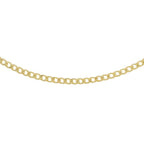 9K Yellow Gold Flat Curb Chain (Size 20), With Spring Ring Clasp.