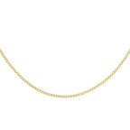 9K Yellow Gold Flat Curb Chain (Size 20), With Spring Ring Clasp.