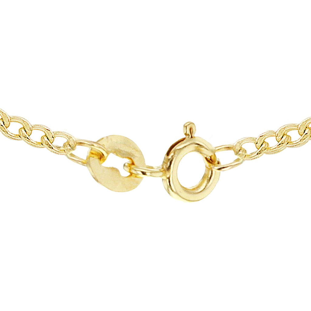 9K Yellow Gold Flat Curb Chain (Size 20), With Spring Ring Clasp.