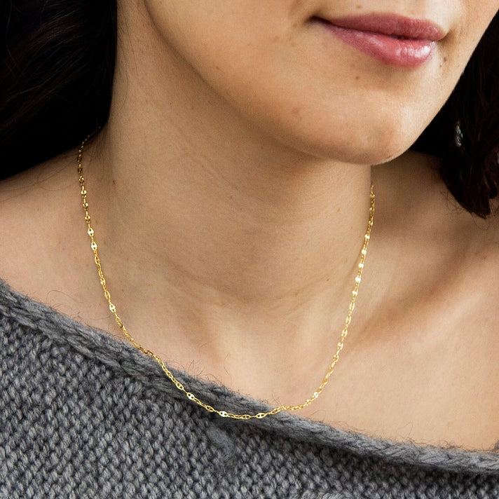 Flat Rambo Chain 16 Inch in 10K Yellow Gold 7570375 2