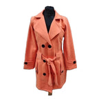 Cotton Patterned Coat - Red & Light Gray