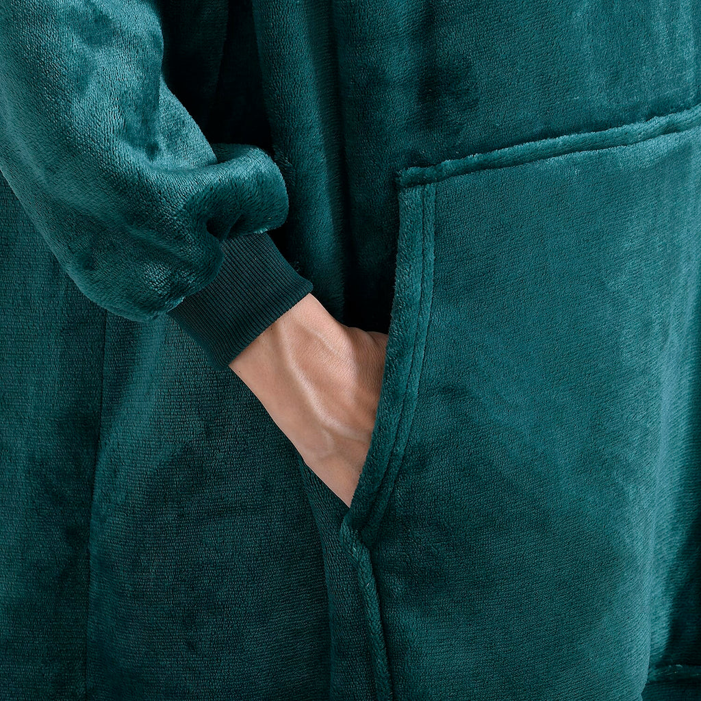 Mega Winter Closeout - Super Soft Fleeced Hoodie Blanket (One Size) - Green