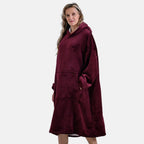 Mega Winter Closeout - Super Soft Fleeced Hoodie Blanket (One Size) - Red