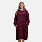 Mega Winter Closeout - Super Soft Fleeced Hoodie Blanket (One Size) - Red