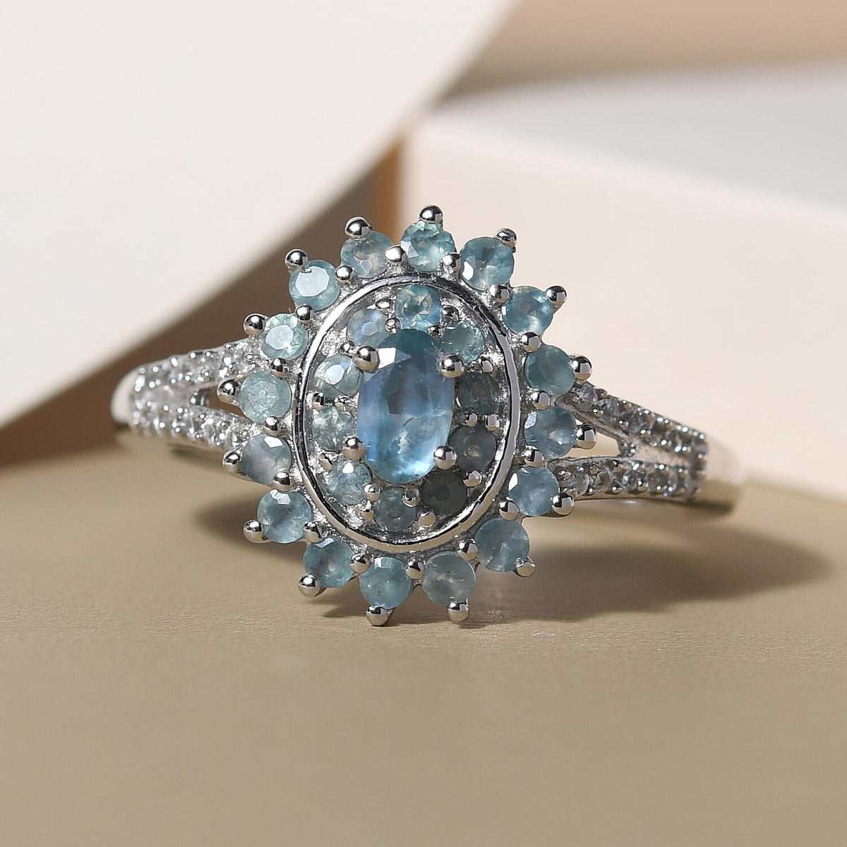 Floral Alexandrite Ring with Natural Cambodian Zircon in Platinum Plated Sterling Silver 1.11 Ct. 8743170 2
