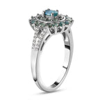 Alexandrite and Natural Zircon Ring in Platinum Overlay Sterling Silver 1.11 Ct.