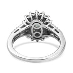 Alexandrite and Natural Zircon Ring in Platinum Overlay Sterling Silver 1.11 Ct.