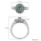 Alexandrite and Natural Zircon Ring in Platinum Overlay Sterling Silver 1.11 Ct.