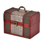Classic Antique Style Floral Pattern Wooden Storage Box (Size 21x16x14 cm) - Silver