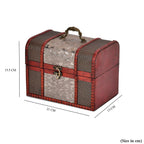 Classic Antique Style Floral Pattern Wooden Storage Box (Size 21x16x14 cm) - Silver