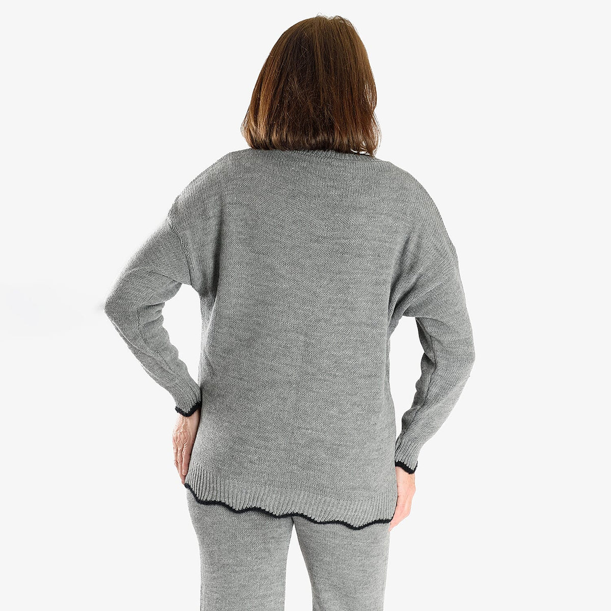 Floral Knitted Jumper (Size 10 to 20) - Grey 8018863 2
