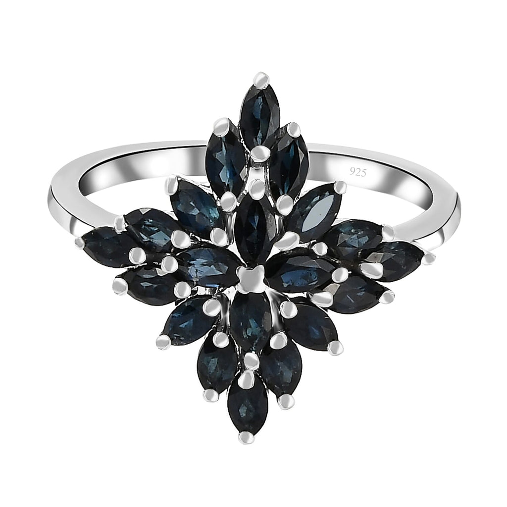 Monte Belo Indicolite Ring in Platinum Overlay Sterling Silver 1.53 Ct.