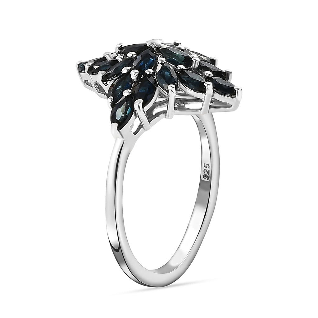 Monte Belo Indicolite Ring in Platinum Overlay Sterling Silver 1.53 Ct.