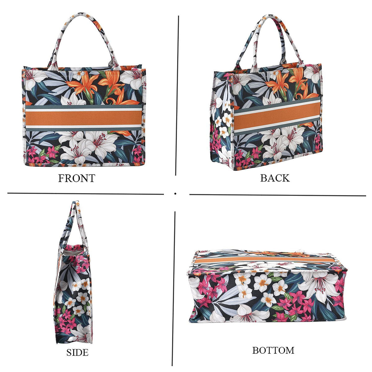 Designer Inspired Floral Pattern Tote Bag 7302455 4