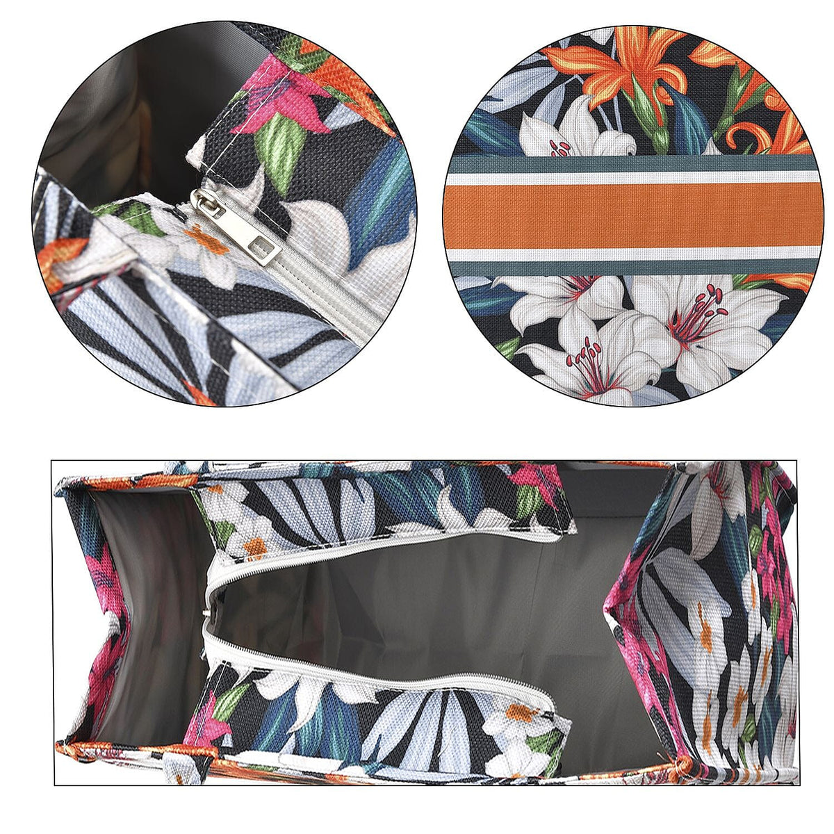 Designer Inspired Floral Pattern Tote Bag 7302455 6