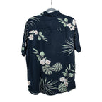 Floral Print Half Sleeves Mens Shirt (Size S) - Navy