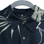 Floral Print Half Sleeves Mens Shirt (Size S) - Navy