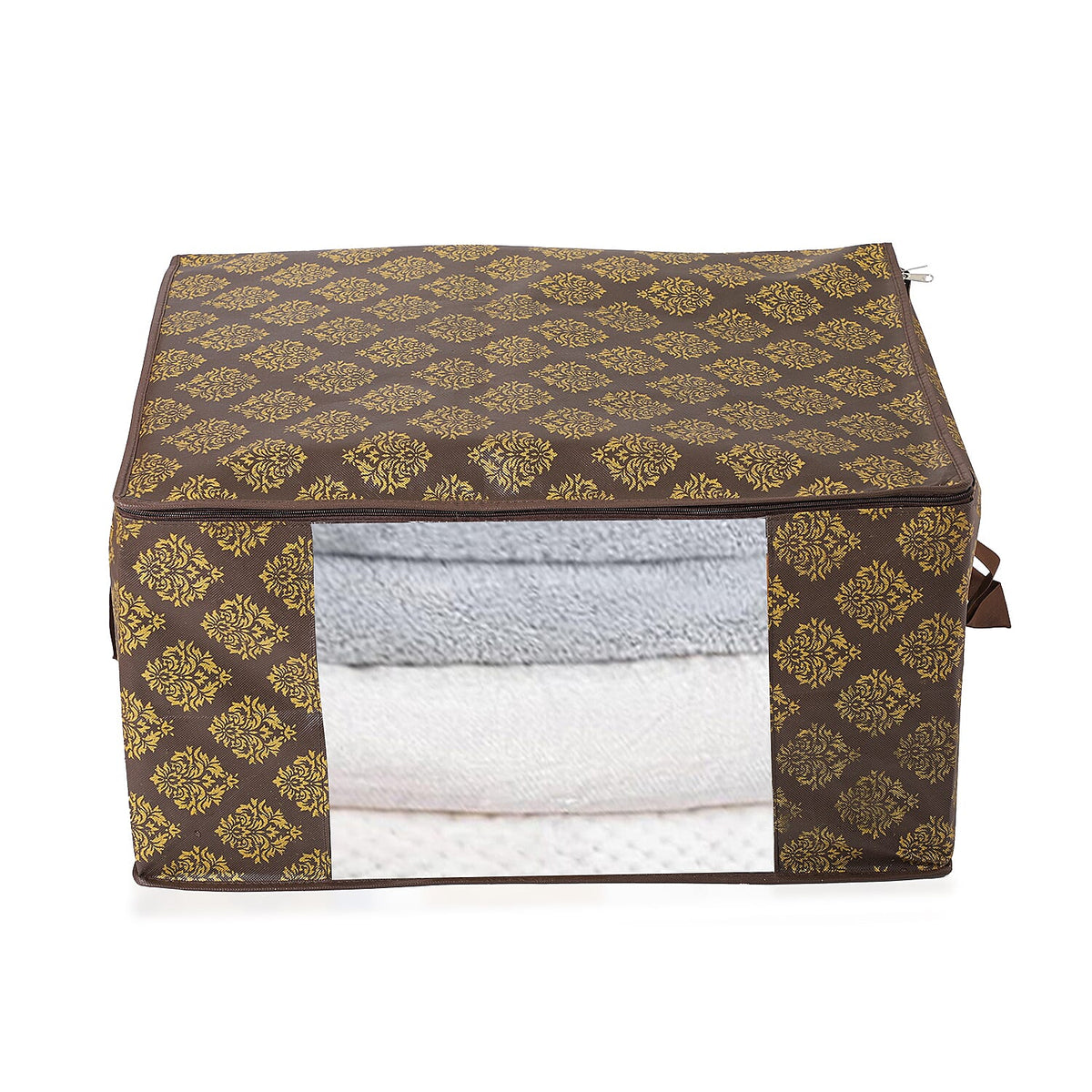 Set of 3 Storage Organisers With Transparent Viewing Window (60 x 30 x 45 cm) - Brown 8194208 5