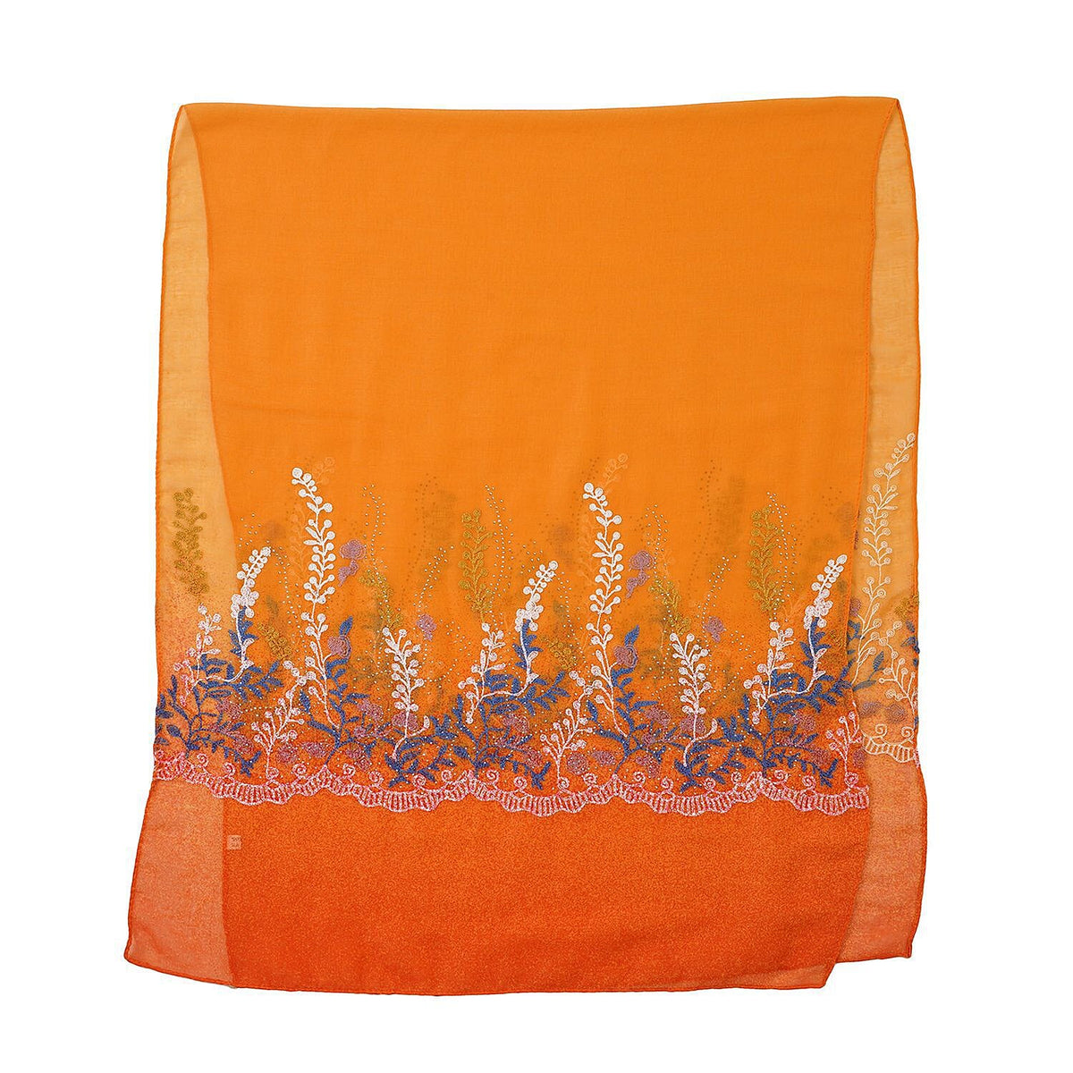 Flower Embroidered Scarf (Size 180x68 Cm) - Orange 7257088 2