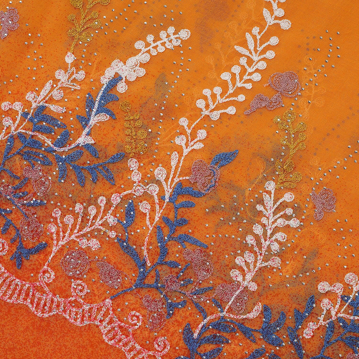 Flower Embroidered Scarf (Size 180x68 Cm) - Orange 7257088 3