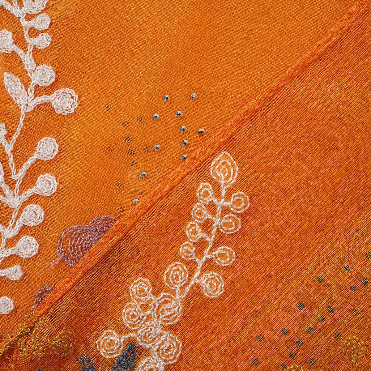 Flower Embroidered Scarf (Size 180x68 Cm) - Orange 7257088 4