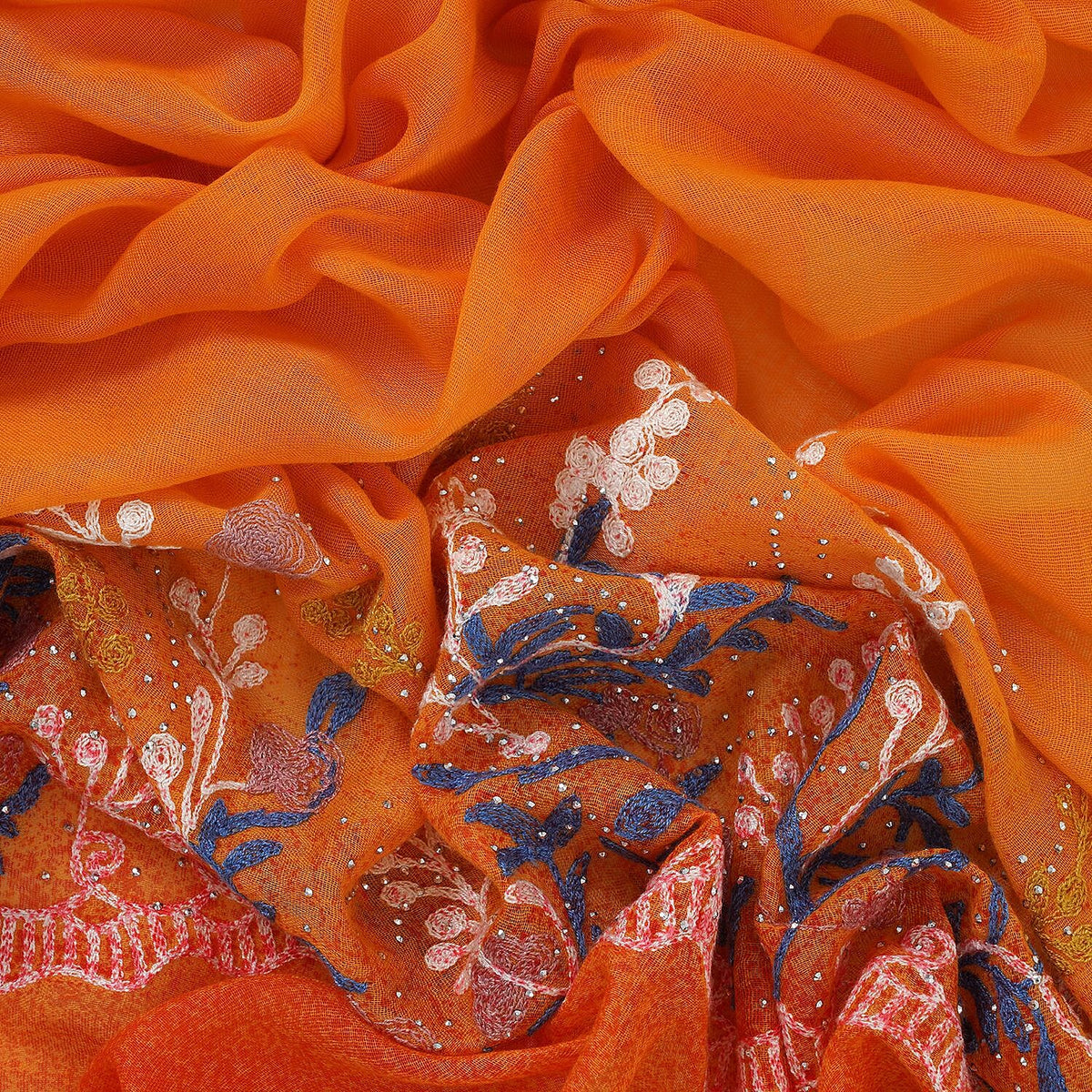 Flower Embroidered Scarf (Size 180x68 Cm) - Orange 7257088 5