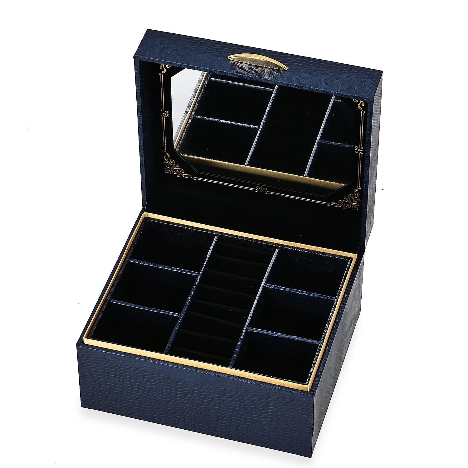 Faux Lizard Skin Pattern Leatherette 2-Layer Jewellery Organiser 7800868 0