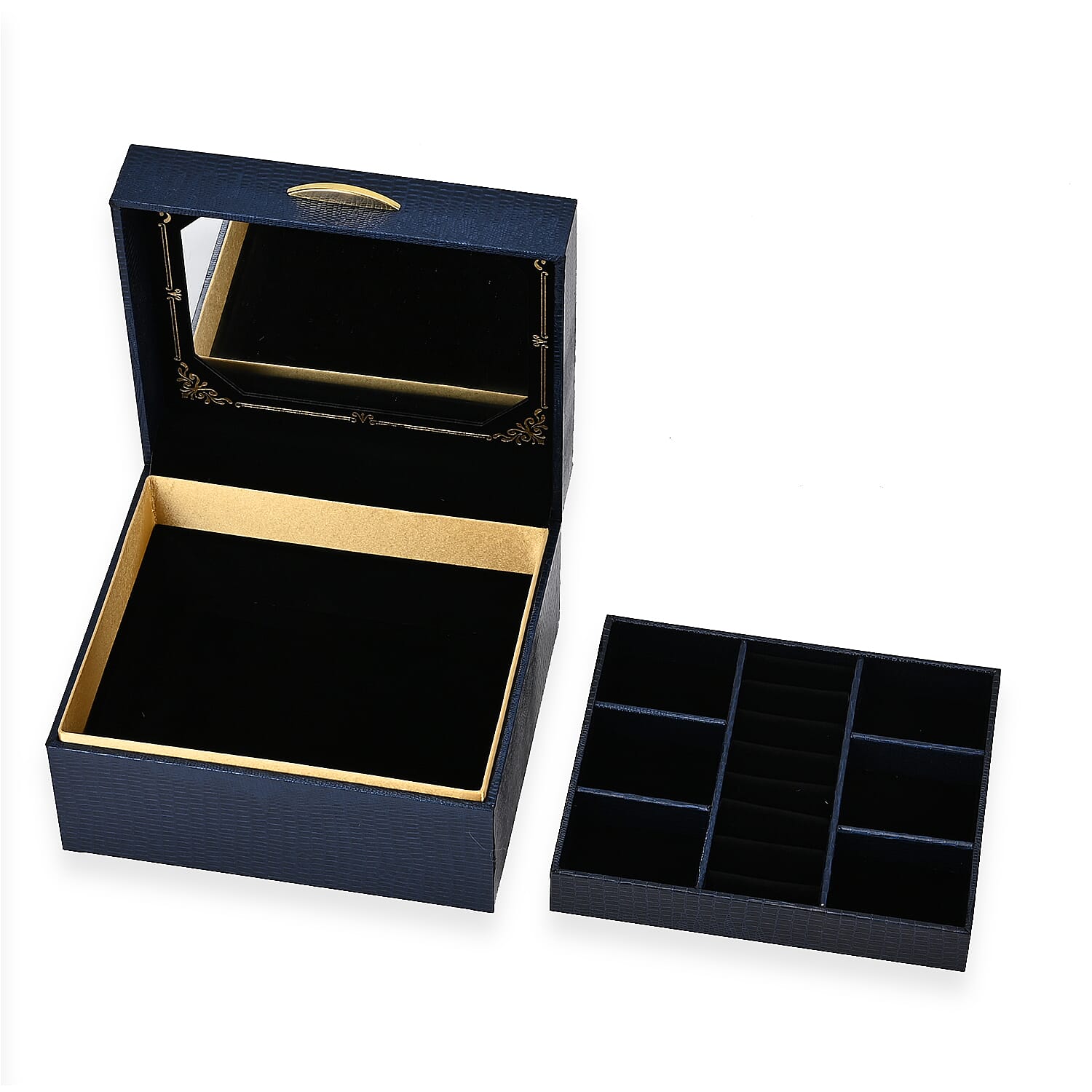 Faux Lizard Skin Pattern Leatherette 2-Layer Jewellery Organiser 7800868 6