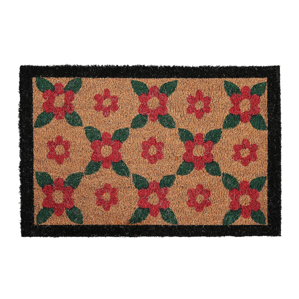 Flower Print Coir Door Mat (Size 40x60 cm) - Multi 8194747 0