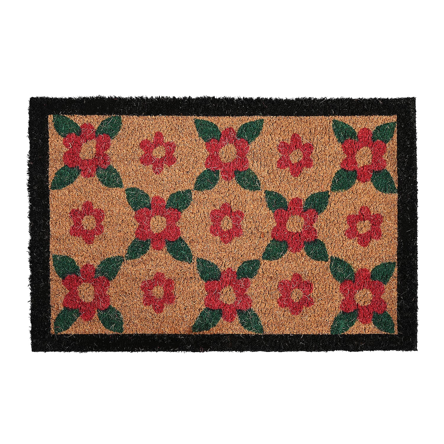 Flower Print Coir Door Mat (Size 40x60 cm) - Multi 8194747 0