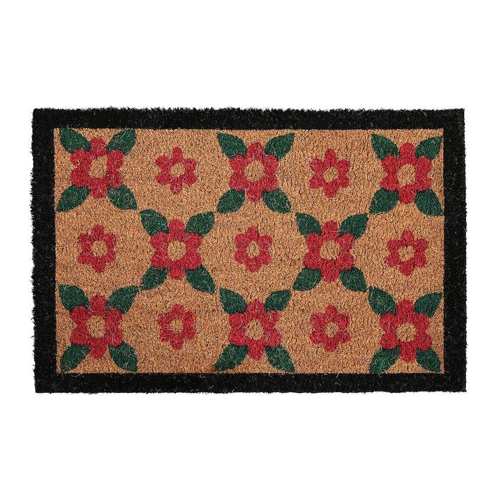Flower Print Coir Door Mat (Size 40x60 cm) - Multi V32649971 1