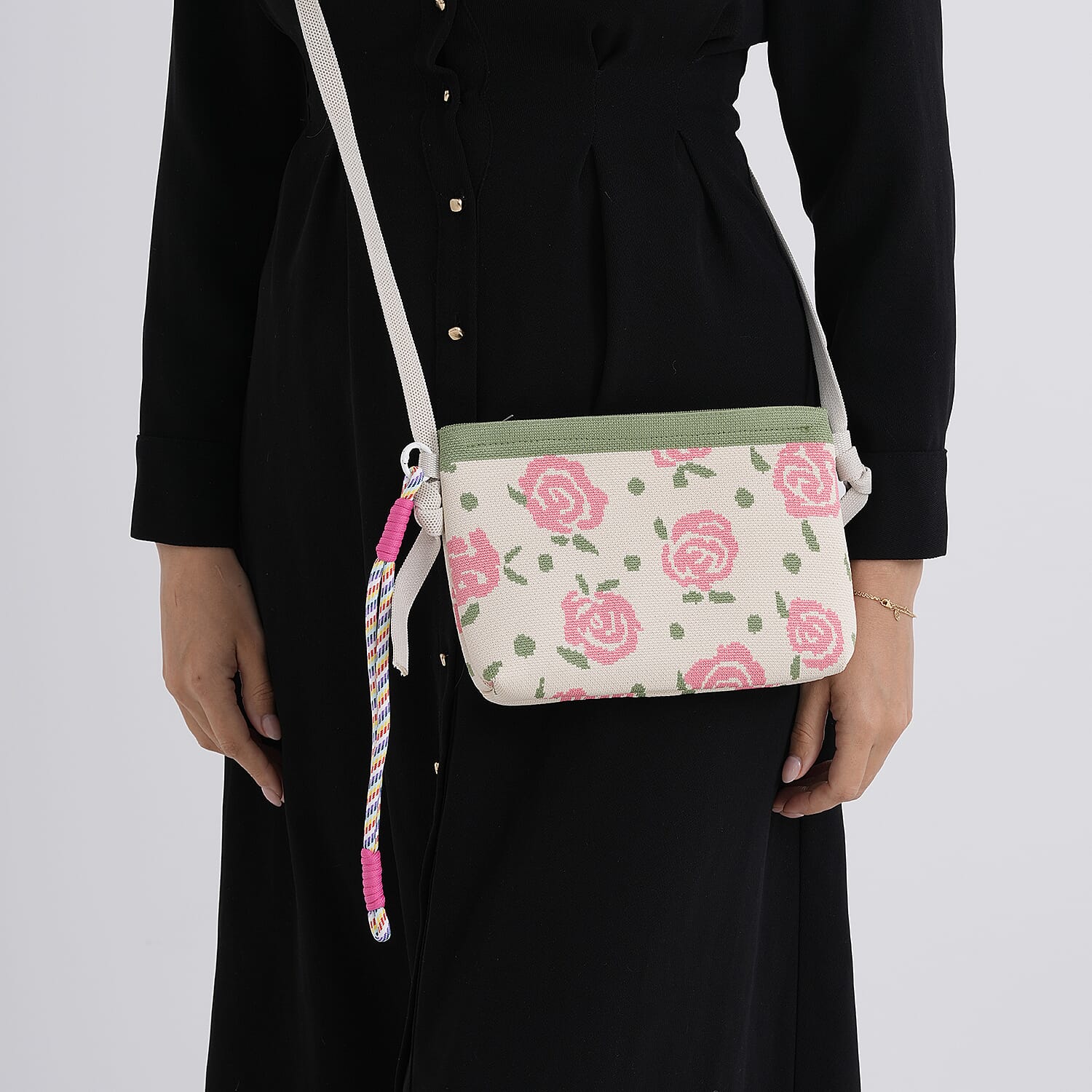 Designer-Inspired Flower Print Crossbody Bag - Floral V32519989 4