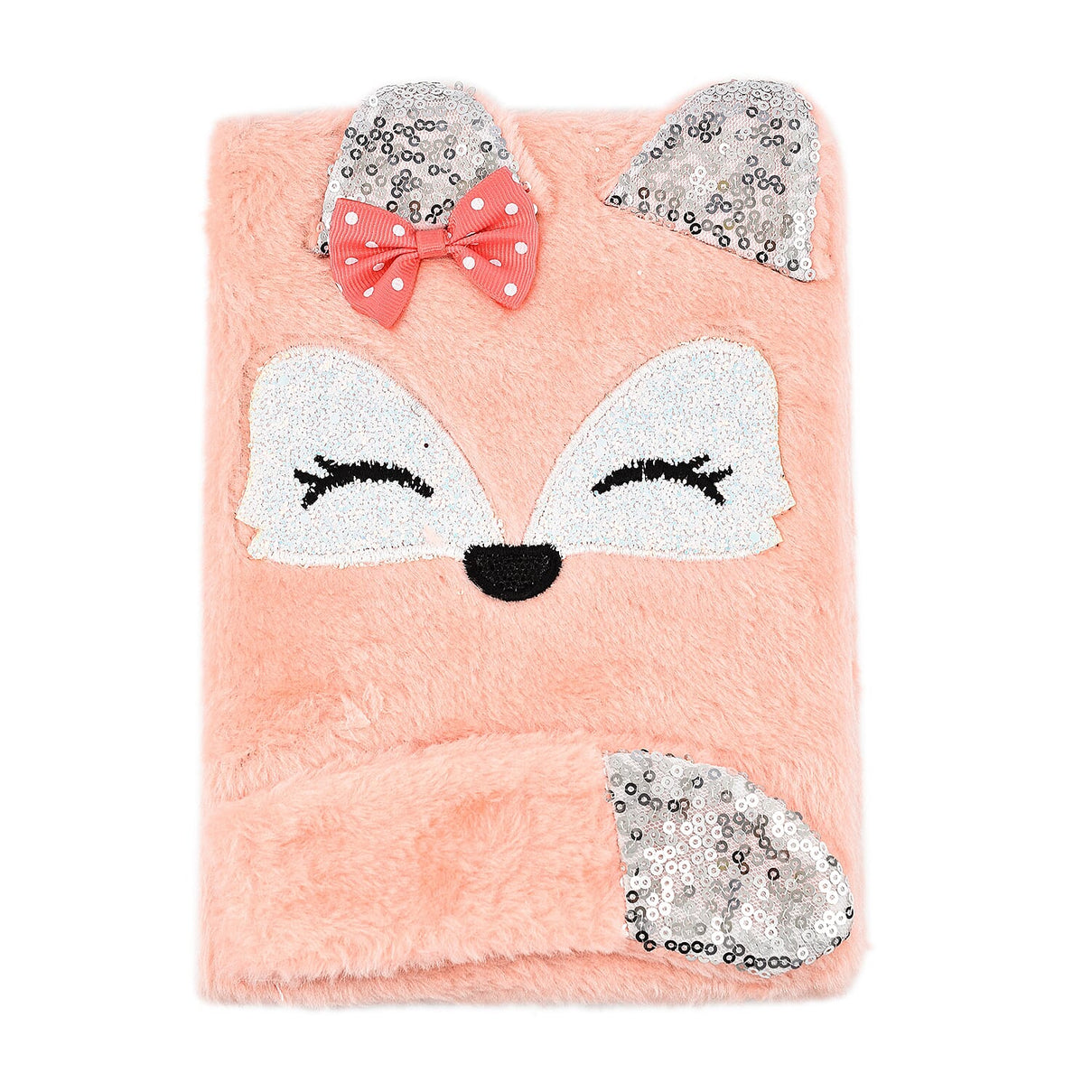 Fluffy Cover 3D Fox Pattern Notebook (80 Pages) - Orange 7592110 0