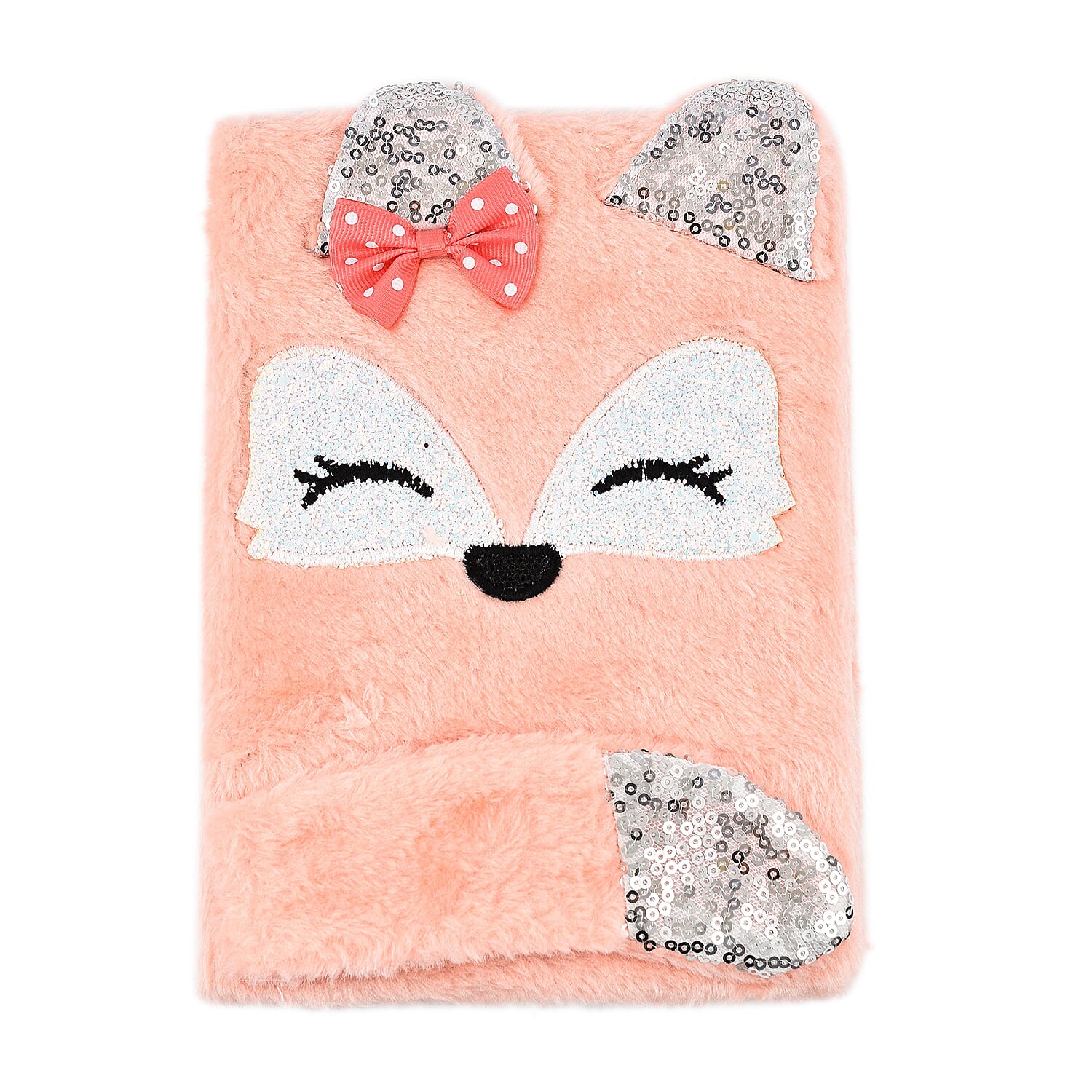 Fluffy Cover 3D Fox Pattern Notebook (80 Pages) - Orange 7592110 0