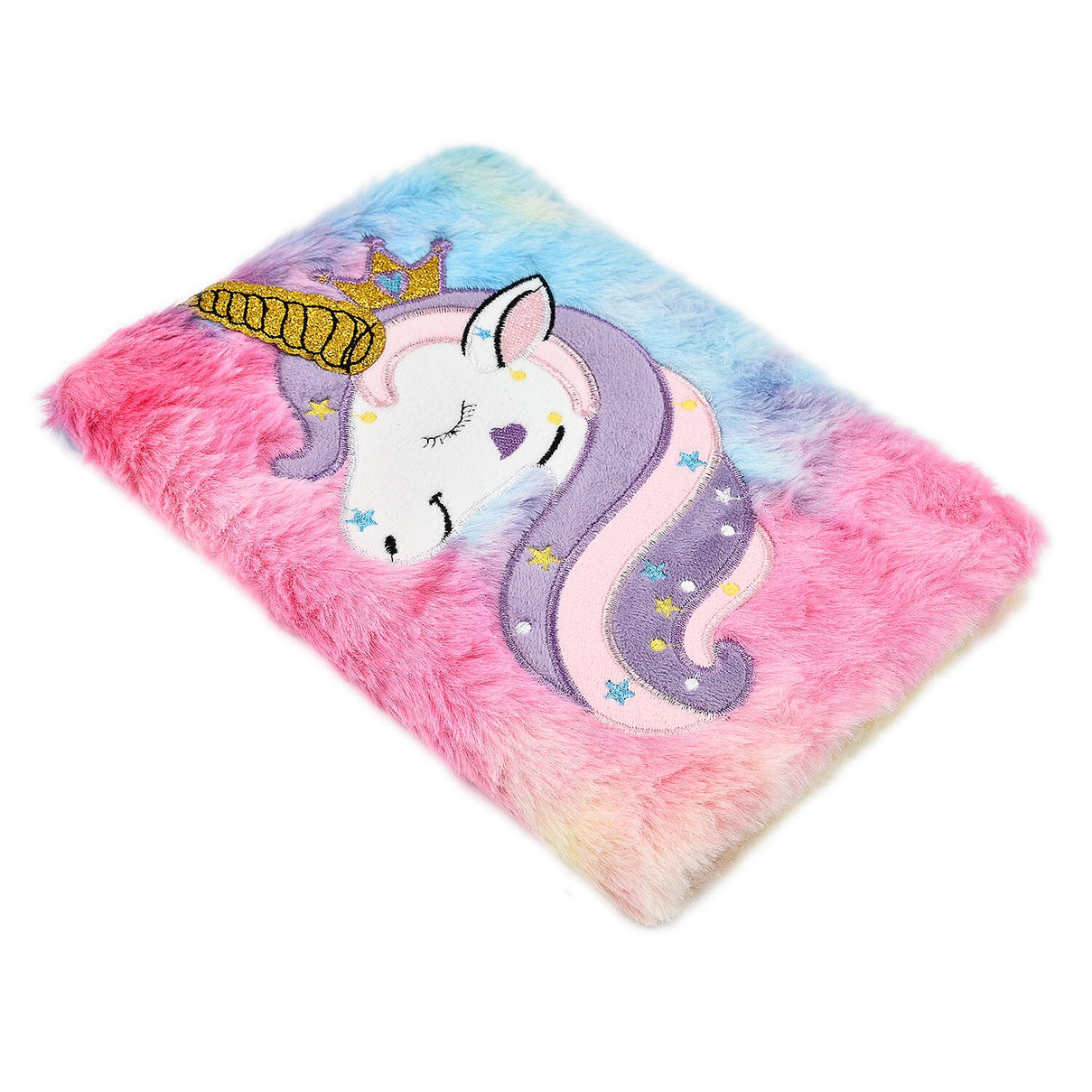 Fluffy Cover 3D Unicorn Pattern Notebook (80 Pages) - Yellow 7592114 1