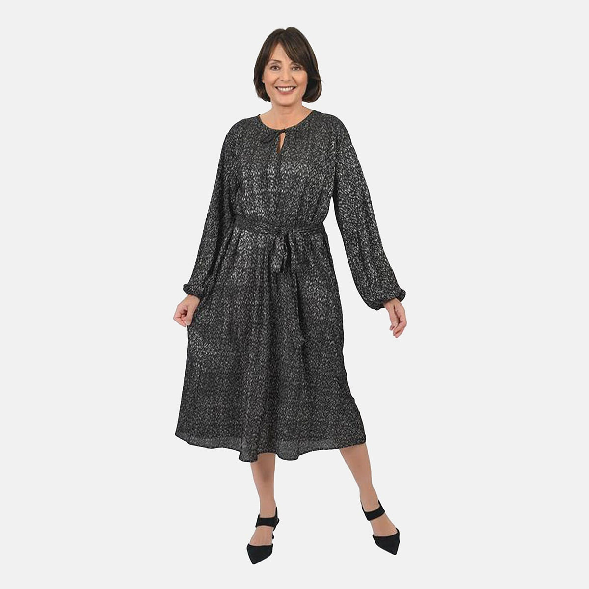 TAMSY Belted Plisse Midi Dress 7571657 4