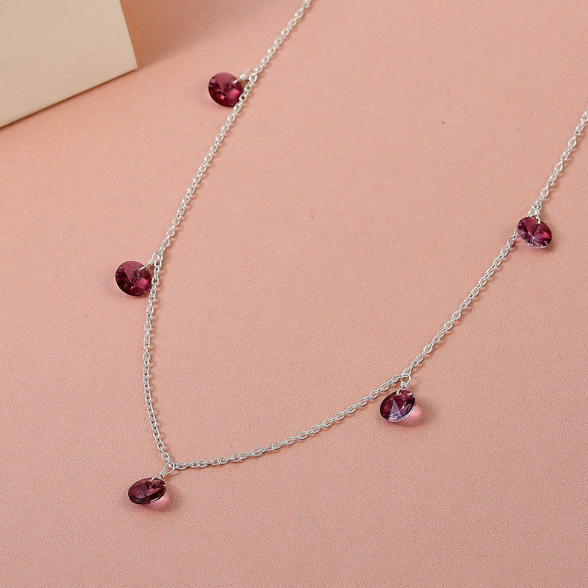 Foilback Amethyst Crystal Necklace (Size - 20) with Lobster Clasp in Sterling Silver 7152547 3