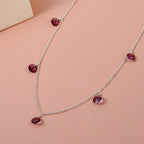 Foilback Amethyst Crystal Necklace (Size - 20) with Lobster Clasp in Sterling Silver