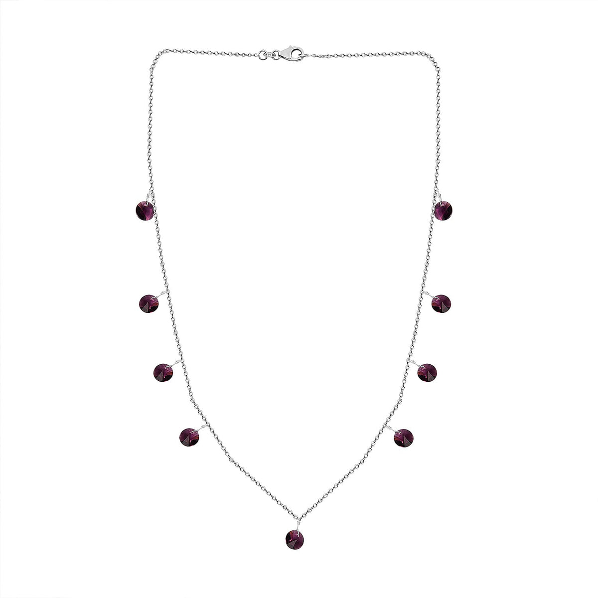 Foilback Amethyst Crystal Necklace (Size - 20) with Lobster Clasp in Sterling Silver 7152547 4