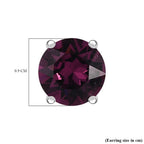 Foilback Amethyst Austrian Crystal Solitaire Stud Earrings in Sterling Silver