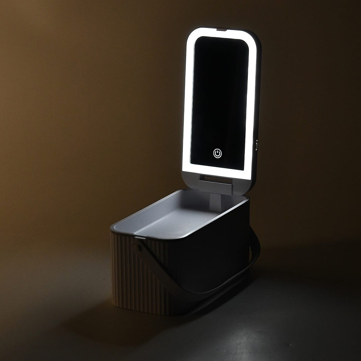 Foldable LED Cosmetic Mirror &amp; Storage Box with 900mAh Battery and USB Cable - White 8024257 3