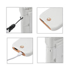 Foldable & Rechargable 3 Speed Fan, Phone Holder, Power Bank with Neck Strap (Works upto 8hrs) - White