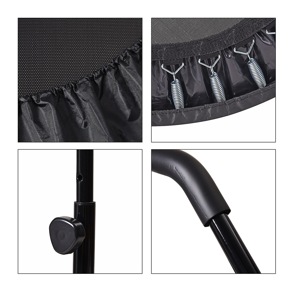 Foldable Trampoline (With Adjustable Handle Size) Maximum Weight Capacity 150kg- Black