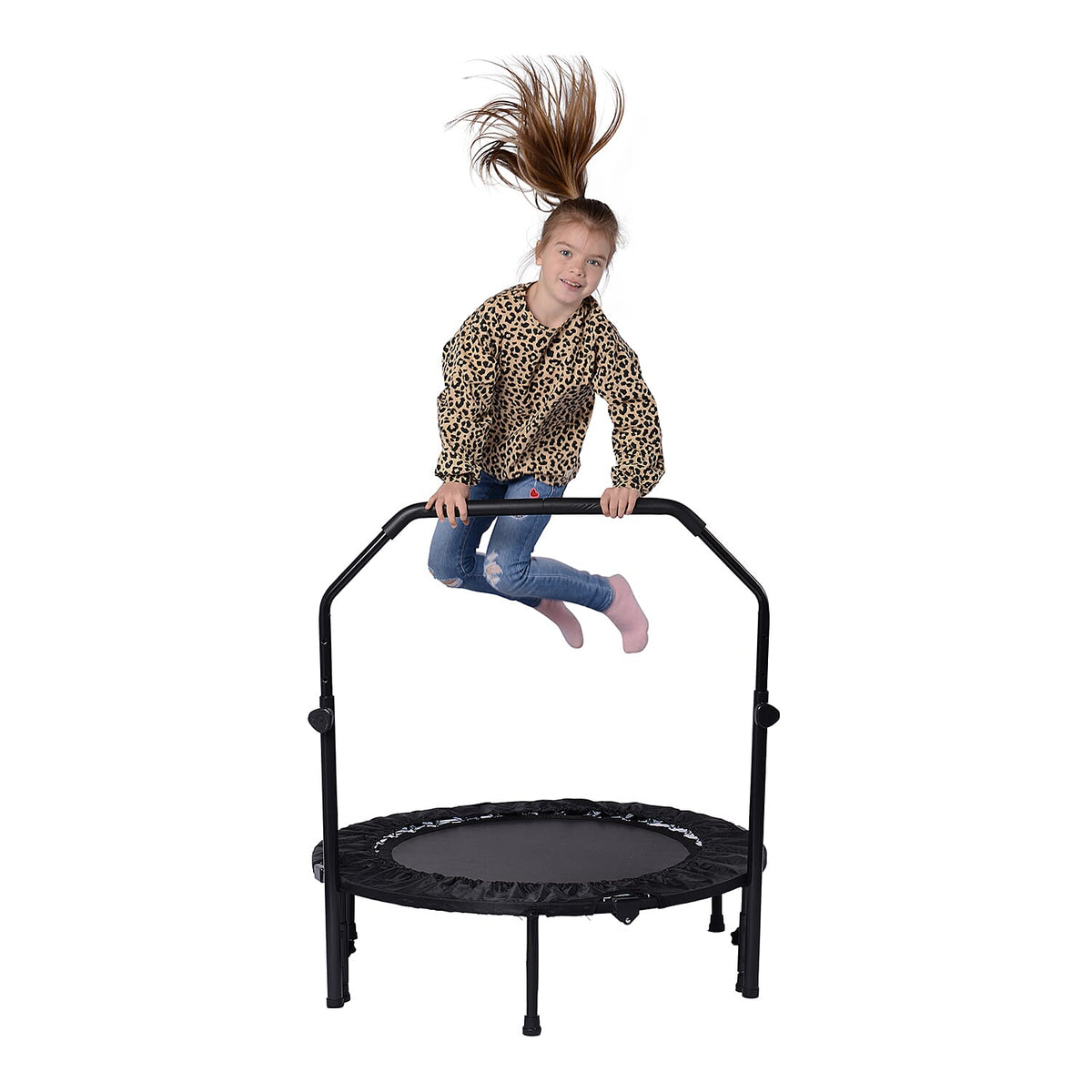 Foldable Trampoline (With Adjustable Handle Size) Maximum Weight Capacity 150kg- Black 3689881 8