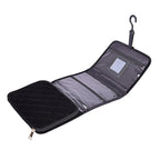 Foldable Travel Jewellery Storage Pouch with Hanging Hook in Black Colour