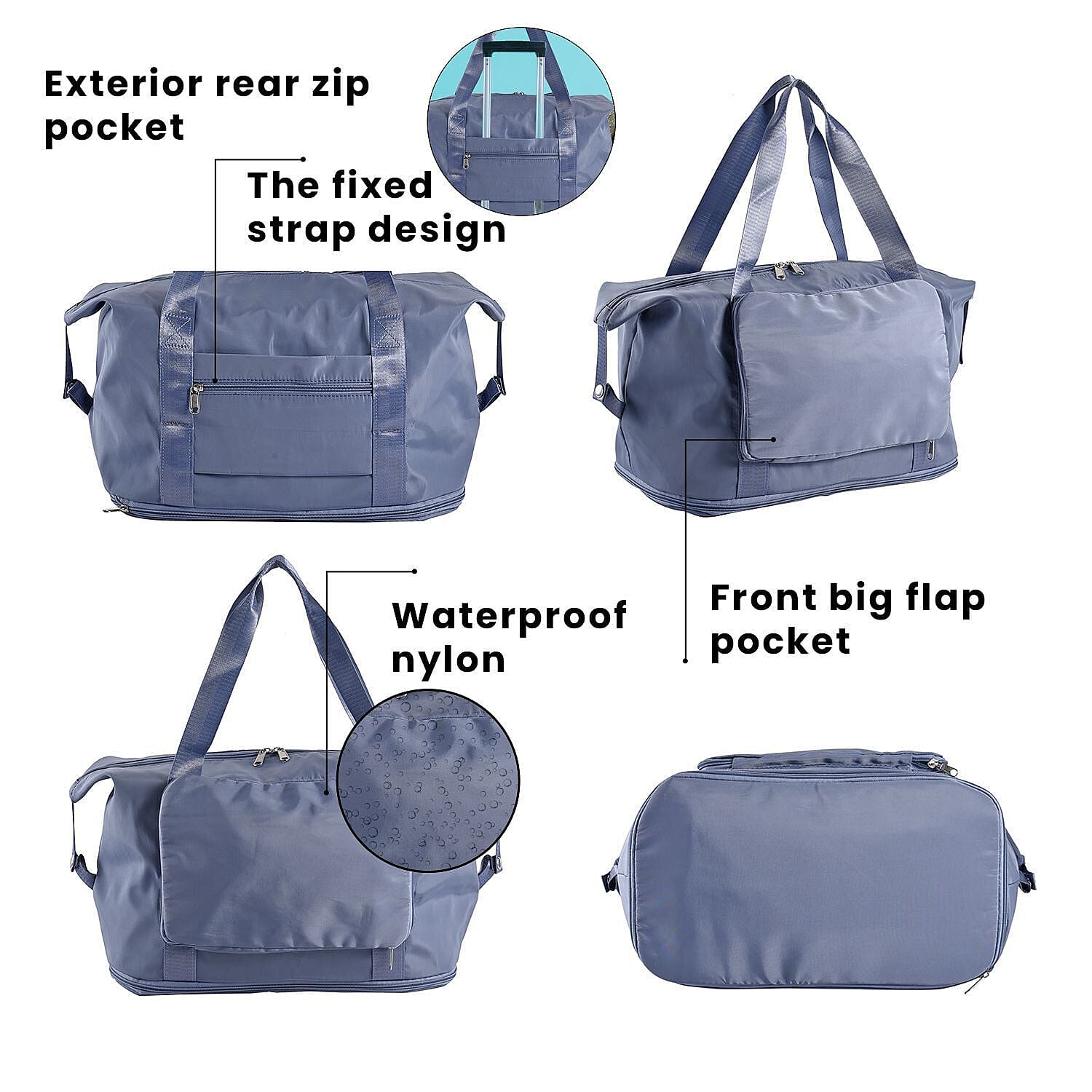Foldable Waterproof Travel Bag - Blue 7011105 10