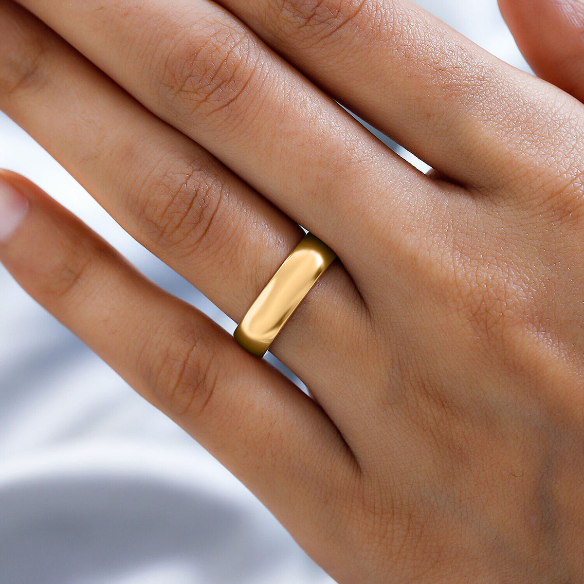 Forever Yours Engraved Wedding Band Ring in Sterling Silver with 18K Vermeil Yellow Gold 7442652 5