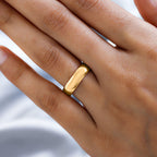 18K Vermeil Yellow Gold Plated Sterling Silver Forever You Engraved Band Ring