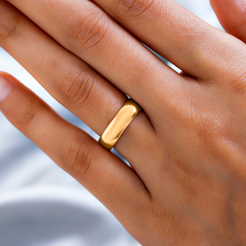 18K Vermeil Yellow Gold Plated Sterling Silver Forever You Engraved Band Ring